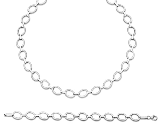 Orphelia Damen 925 Sterling Silber Set: Kette + Armband - Silber SET-029 - Image 1