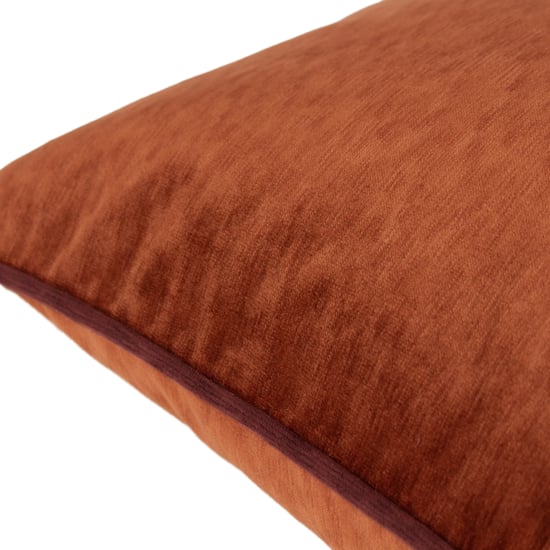 Paoletti Torto Mottled Velvet Contrast Piped Square Feather Filled Cushion