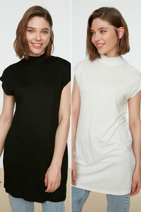 Trendyol Damen Schlichte Gerade Tunika - Image 1