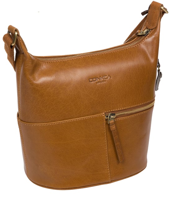 Little Kristin' Dark Tan Leather Shoulder Bag
