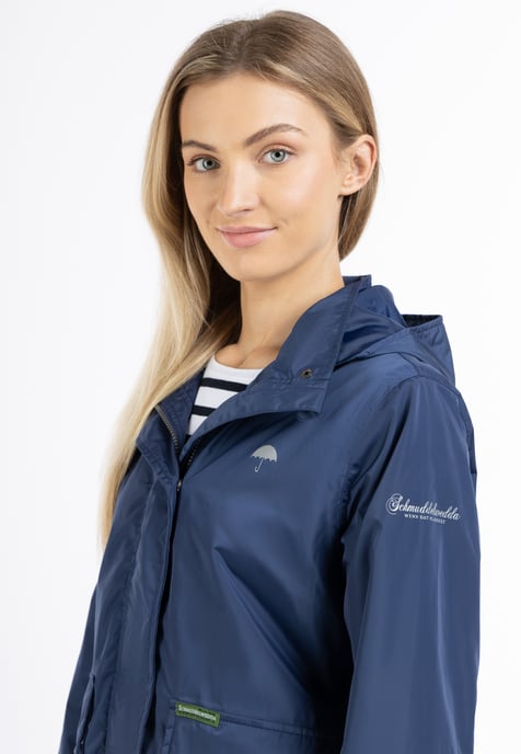 Schmuddelwedda Regenjacke - recyceltes Material Damen Marine - Image 3