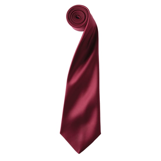Premier Herrenkrawatte aus Satin (schmales Blatt) (Burgund) - Image 1