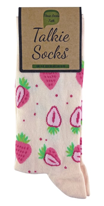 TALKIE SOCKS - Ladies Cotton Quirky Funky Novelty Design Fruit Socks - Image 2