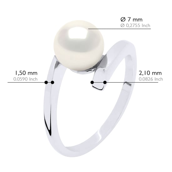 Armreif-Ring, echte Süßwasser-Zuchtperle, rund, 7–8 mm - Image 2