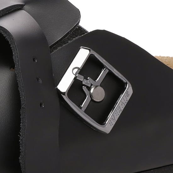 EVER AU Herren Hardhead Leder Komfort Clog Sandalen - Schwarzes Leder - Image 6