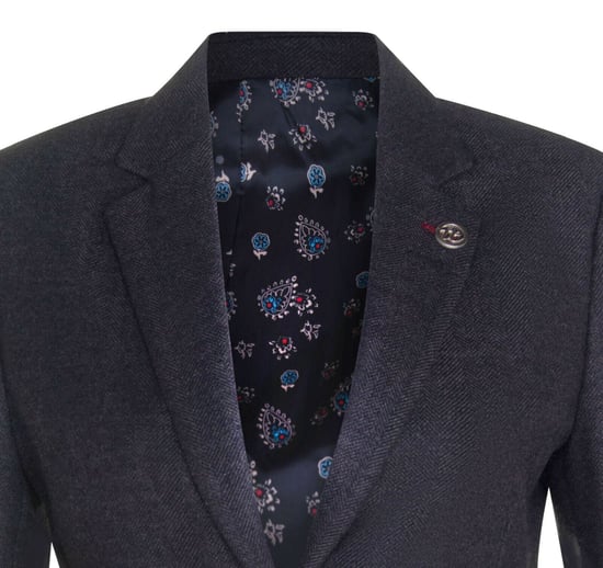 Damen-Blazer aus Tweed mit Fischgrätmuster und schwarzer Wolle im Stil der 1920er Jahre - Image 4