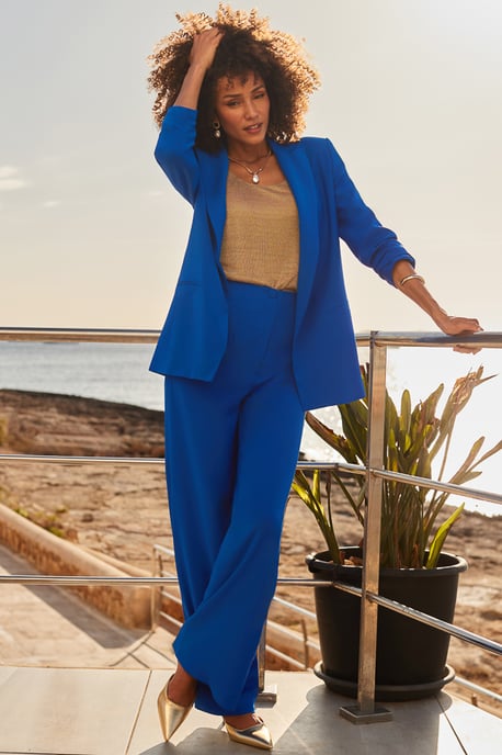 Cobalt Blue Wide Leg Trousers
