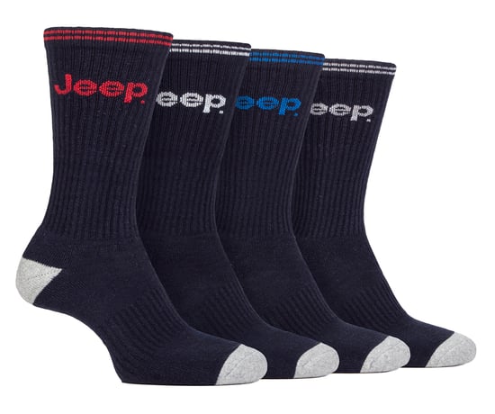 Herren Sport Crew Socken | Jeep | 4er Pack Baumwolle Laufsocken mit verstärkter Ferse und Spitze - Navy - Image 1