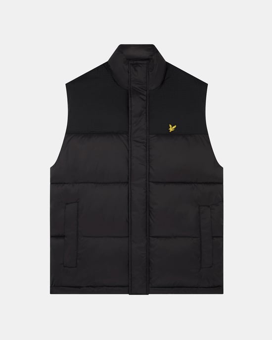 Lyle & Scott Wattierte Weste in Schwarz - Image 5