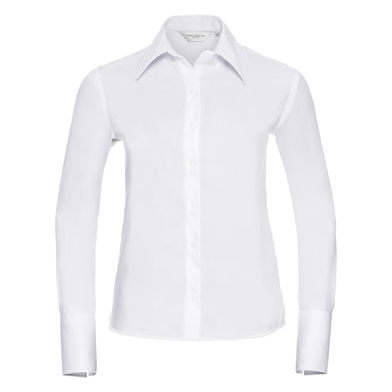 Russell Collection Bluse, Langarm, bügelfrei (Weiß) - Image 1