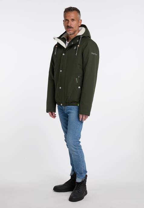Schmuddelwedda Winterjacke aus recyceltem Polyester Herren dunkeloliv - Image 2