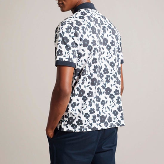 Men's Ted Baker Baskets Floral Allover Print Polo in Ecru - Image 2