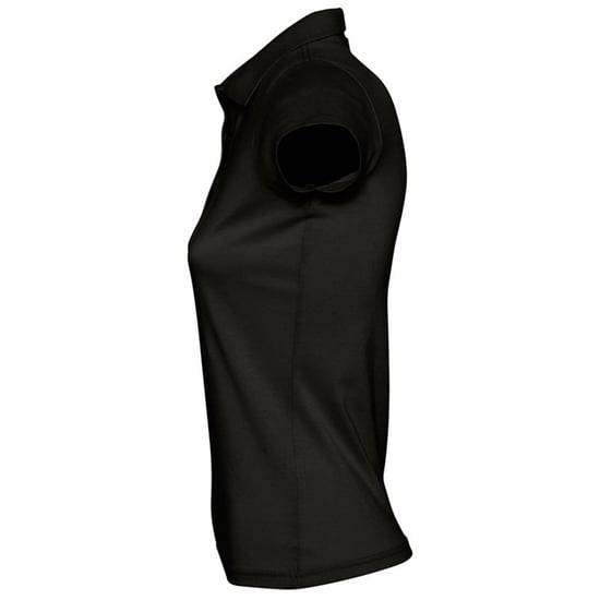 SOLS Womens/Ladies Prescott Kurzarm-Jersey-Poloshirt (Deep Black) - Image 3