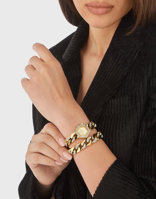 Philipp Plein The Hexagon Groumette Women's Gold Watch PWWBA0523