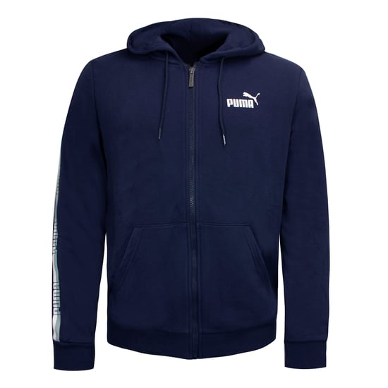 Puma Long Sleeve Zip Up Navy Blue Mens Hooded Track Jacket 853356 06