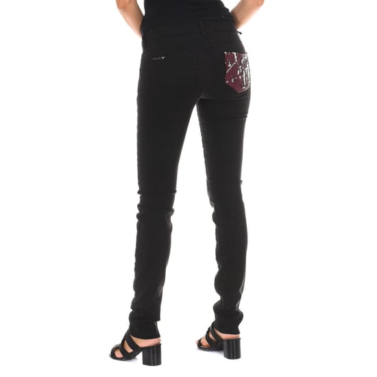 Long jean pants with narrow cut hems 10DBF0475-B088 woman