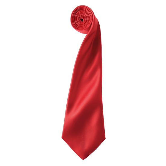 Premier Herrenkrawatte aus Satin (schmale Klinge) (Rot) - Image 1