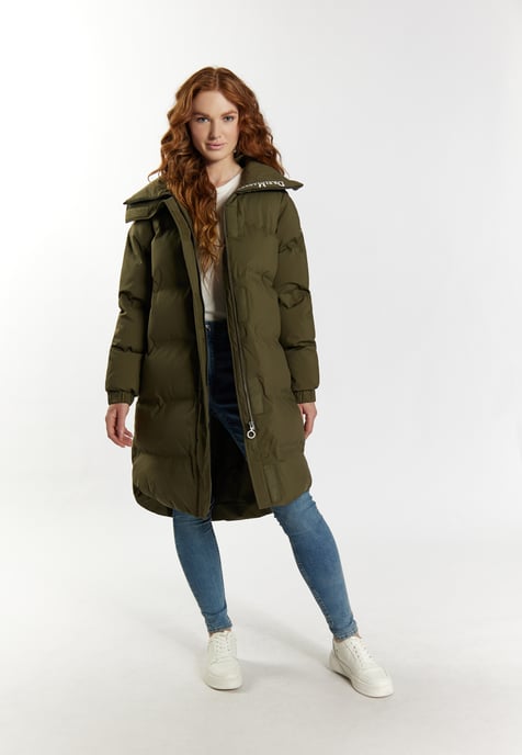 Dreimaster Wintermantel mit Wattierung Damen militärisch oliv - Image 2