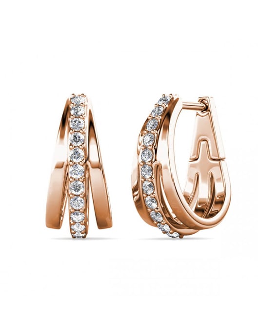 Aurielle Creolen - Roségold und Kristall - Image 1