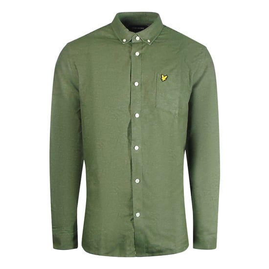 Lyle & Scott Langarm-Chambray-Hemd in Moosgrun - Image 1