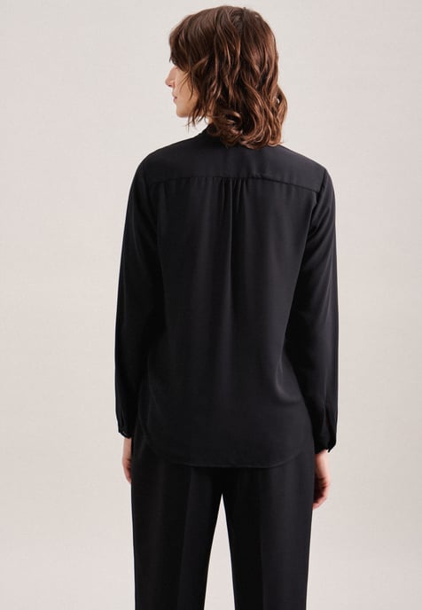 Wickelbluse Damen Schwarz - Image 2