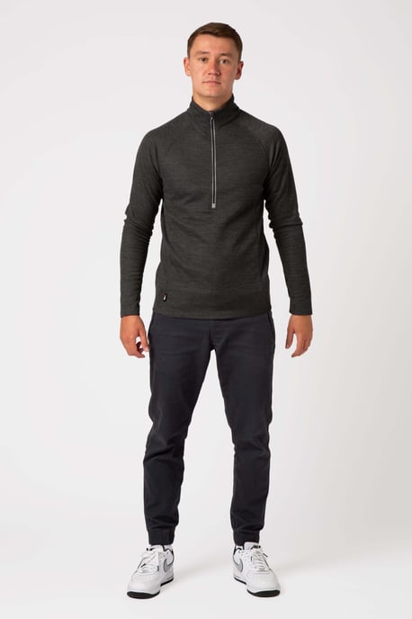 Bodyfit Pro Zip Neck Baselayer Black