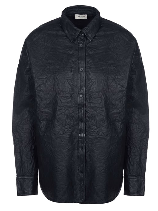 Zadig & Voltaire Bluse Tamara Cuir Froisse Schwarz - Image 1