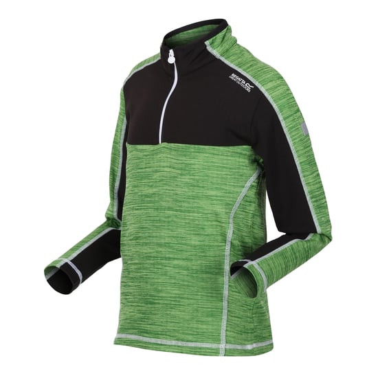 Regatta Childrens/Kids Hewley Recycled Half Zip Fleece Top (Jasmine Green/Black)