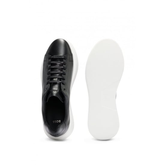 BOSS Orange Bulton Runn Mens Polished Leather Trainers With Rubber Outsole