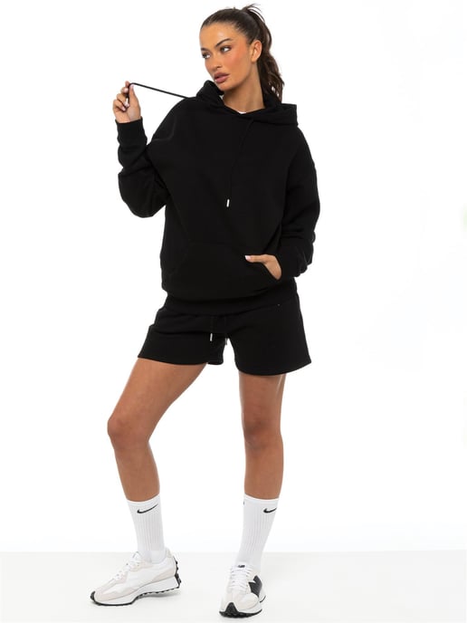 Enzo Womens Oversized Hoodie Trainingsanzug mit Shorts - Image 2