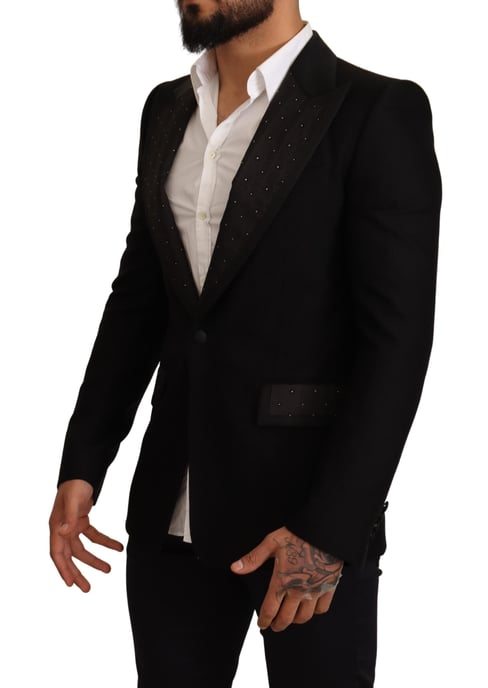 Dolce & Gabbana - Manteau blazer noir en laine pour homme - Image 2