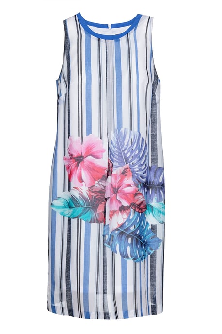 Baumwollkleid mit Faltenwurf in A-Linie - Image 1