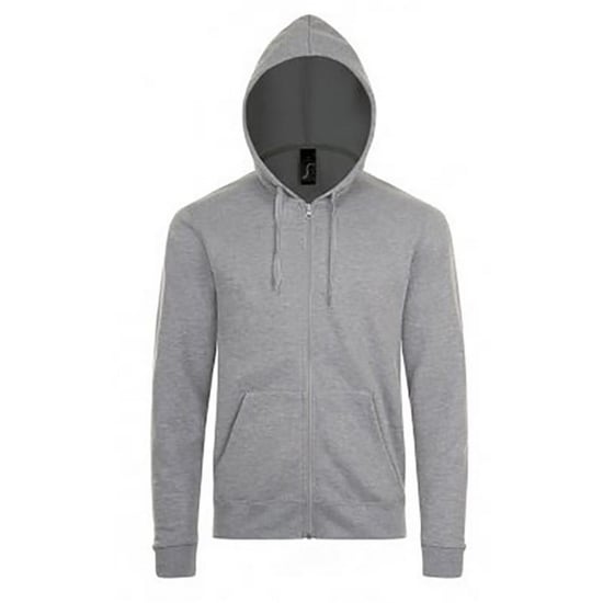 SOLS Herren Stone Zip Up Plain Hoodie (grau meliert) - Image 1