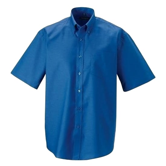 Russell Collection Oxford Herren Hemd, Kurzarm, pflegeleicht (Oxford Blau) - Image 3