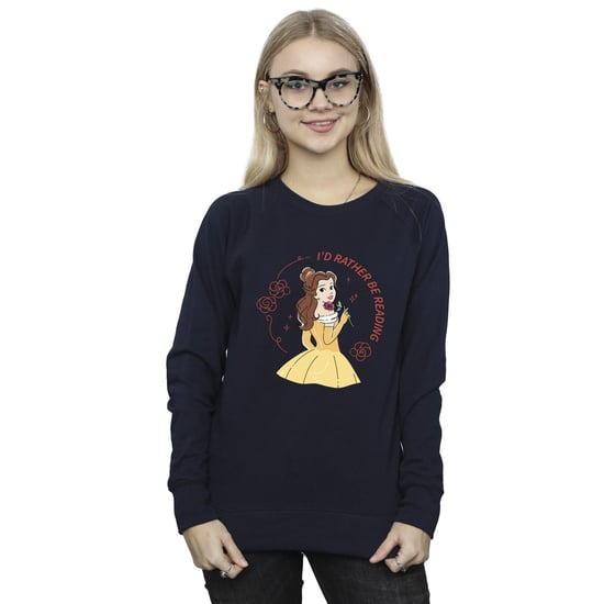 Disney - "Beauty And The Beast I'd Rather Be Reading" Sweatshirt für Damen (Marineblau) - Image 2