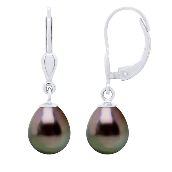 Ohrringe aus Silber 925 und echten Tahiti-Zuchtperlen Birne 8-9 mm - Image 1