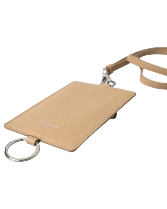 Leather Lanyard Cardholder with Zipper Closure and Multiple Card Slots
