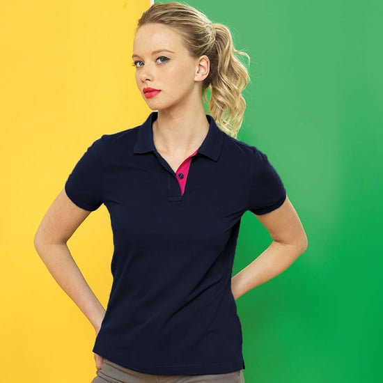 Asquith & Fox - Kontrast-Poloshirt - Damen (Marineblau/Rot) - Image 2