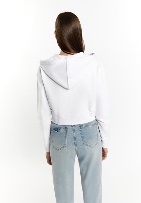 Mymo Kapuzenpullover mit Reißverschluss Damen weiss - Image 4
