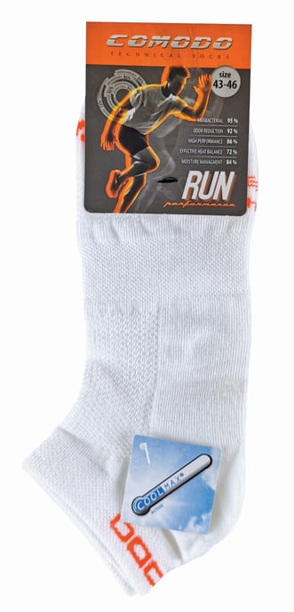 COMODO - Compressport Chaussettes Running | Basses | Coolmax | Renforcées - Blanc - Image 2