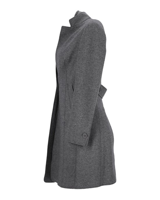 Brunello Cucinelli Single-Breasted Coat in Grey Wool
