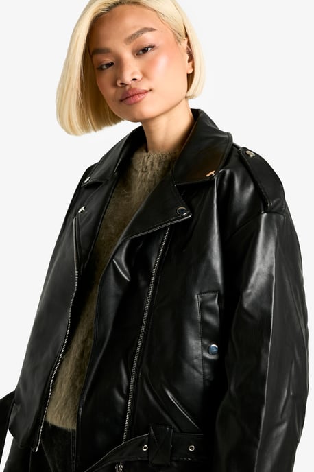 Fur Lined Biker Jacket - Image 4