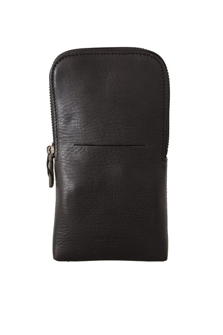 Dolce & Gabbana Men's Black Leather Purse Double Belt Strap Multi Kit Wallet