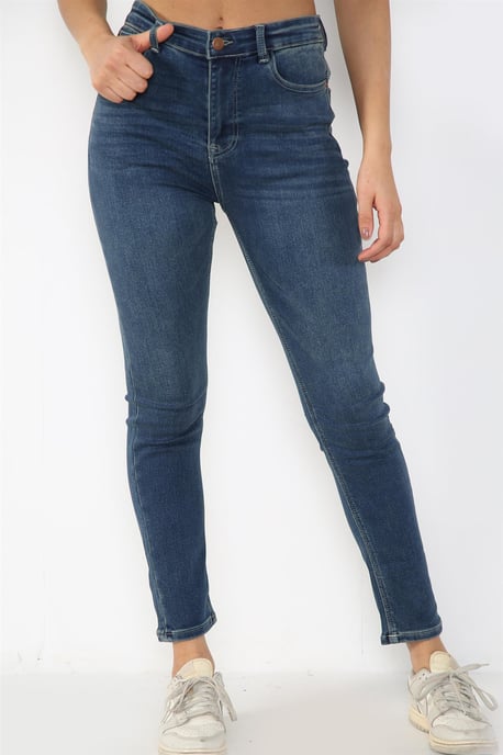 Damen Magic Shaping High Waisted Skinny Fit Jeans in Blau - Image 1
