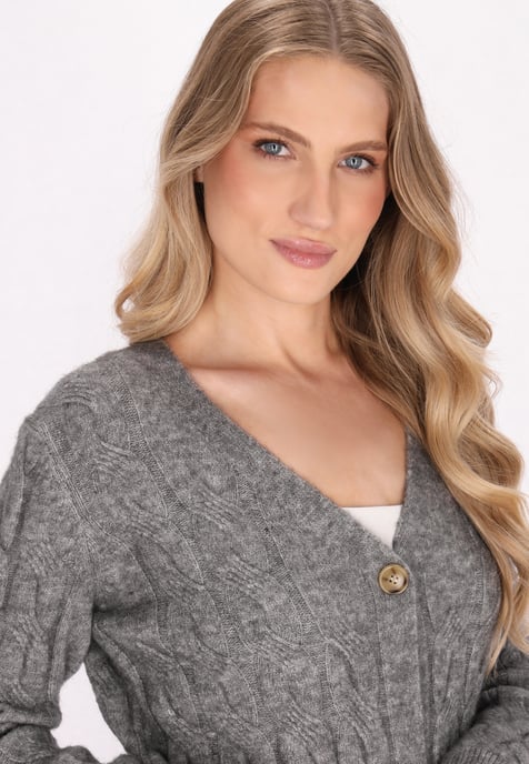 Dreimaster Cardigan Damen Grau Melange - Image 5