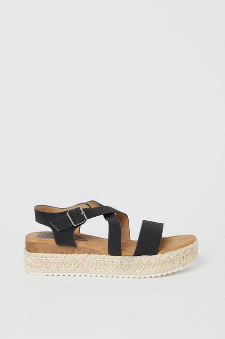 Beauty Cross Strap Espadrille Footbed Sandal