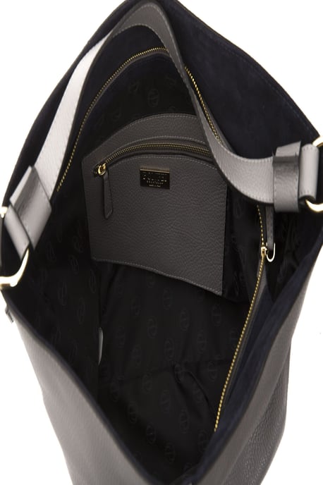 Pompei Donatella Women's Gray Leather Shoulder Bag
