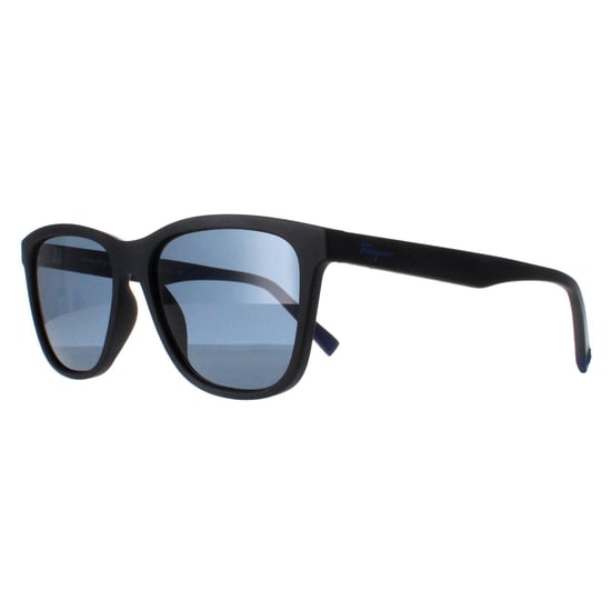 Salvatore Ferragamo Rectangle Mens Matte Black Blue SF998S