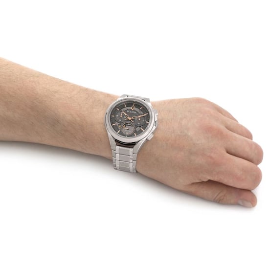 Bulova Curv Herren Silberne Uhr 96A298 - Image 4