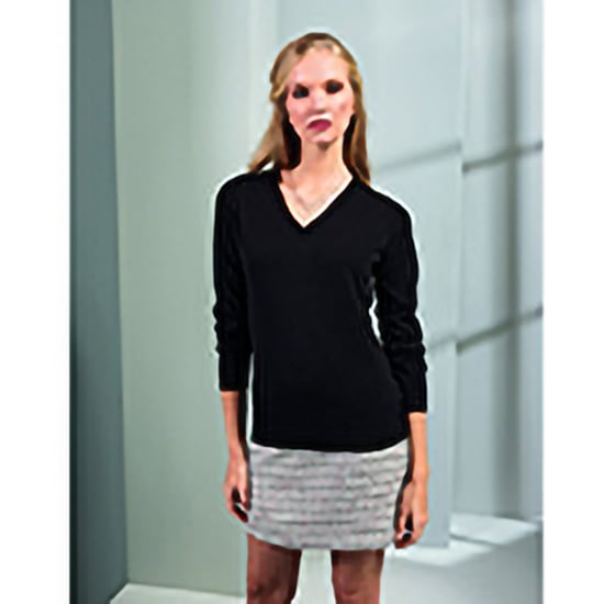 Premier Damen Strickpullover mit V-Ausschnitt (Schwarz) - Image 3